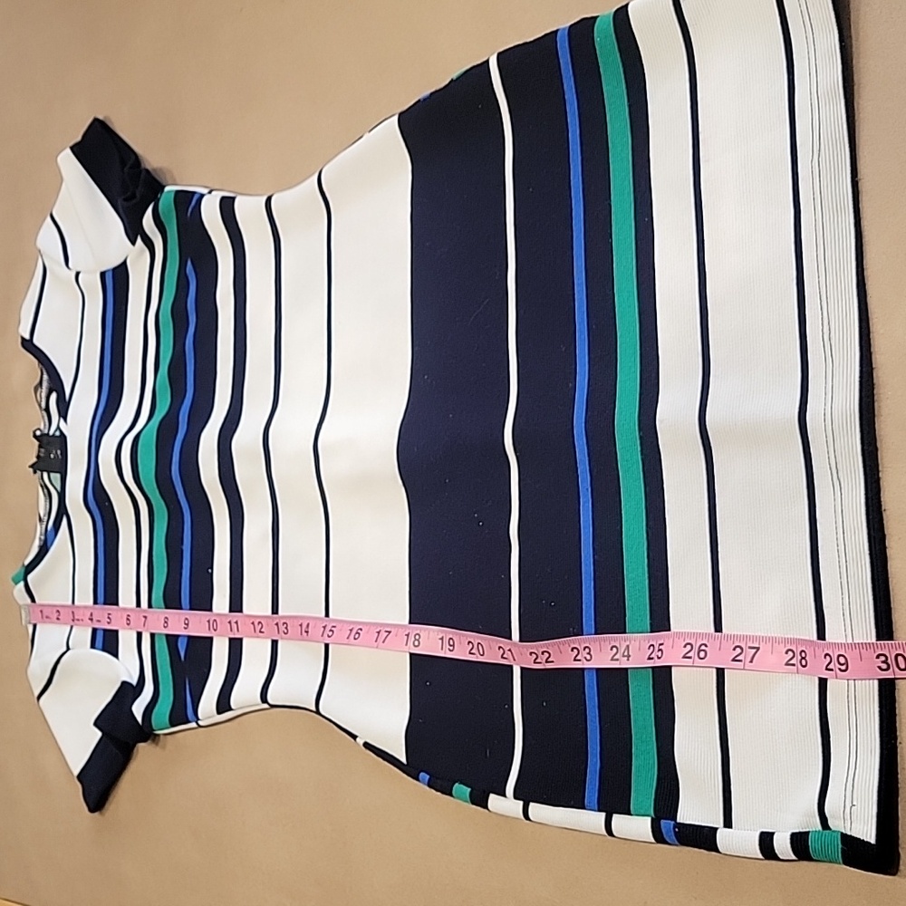 LuLu's Size S White Blue Teal Striped Bodycon Mini Dress - Picture 8 of 11